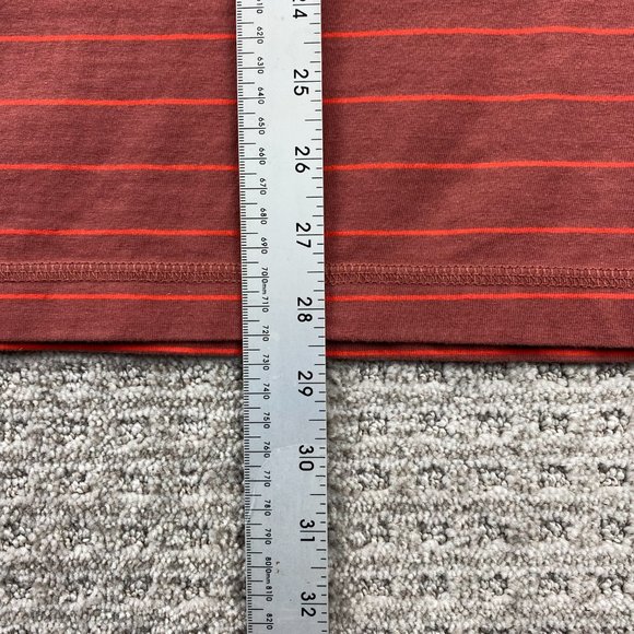 Calvin Klein Polo Shirt Men Large L Brown Orange Striped Casual Golf Embroidered - Picture 11 of 11